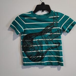 Circo Teal and White Striped Guitar Tee Y2K Kids Tee Size 5t